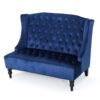 Nurturing - Upholstered Loveseat With Wing Back And Diamond Tufting - Navy Blue - Image 5