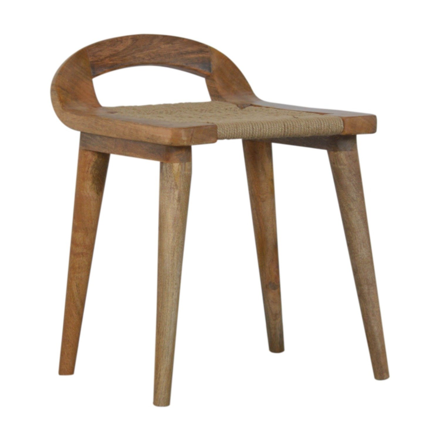 Woven Raised Back Stool - Oak - Image 4