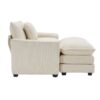 Comfortable Single Chair Deep Seat Sofa With Footstool And Pillow Light Accent Chair For Living Room And Bedroom - Beige - Image 9