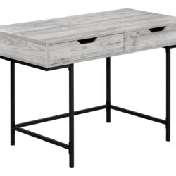 Computer Desk For Home Office, Laptop, 2 Storage Drawers, Contemporary And Modern - Gray