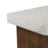 Mgo Square Side Table With Faux Stone Top And Wood Frame - Antique White / Natural Wood - Image 7