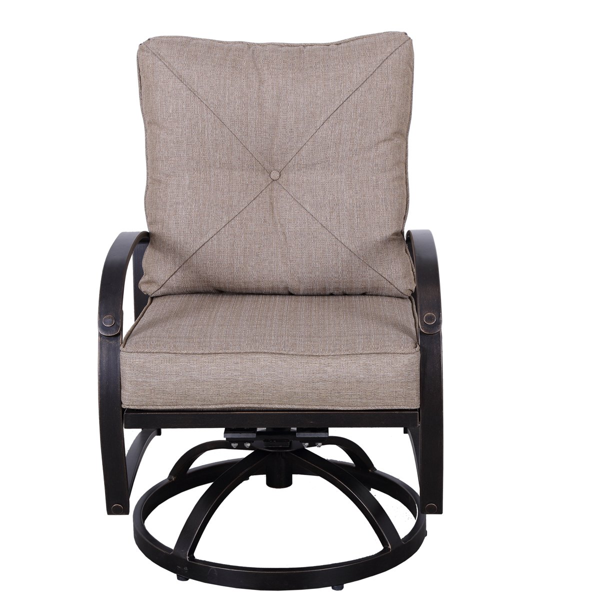 Modern Dining Swivel Chair With Back And Seat Cushion (Set of 2) - Antique Bronze - Image 6