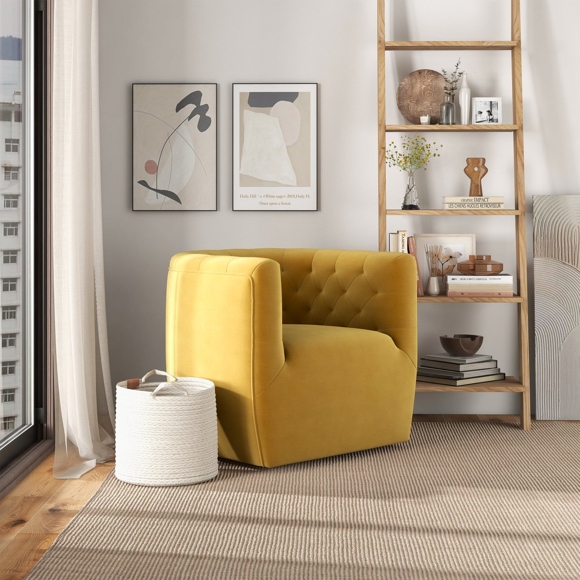 Delaney - Swivel Chair - Gold - Image 4