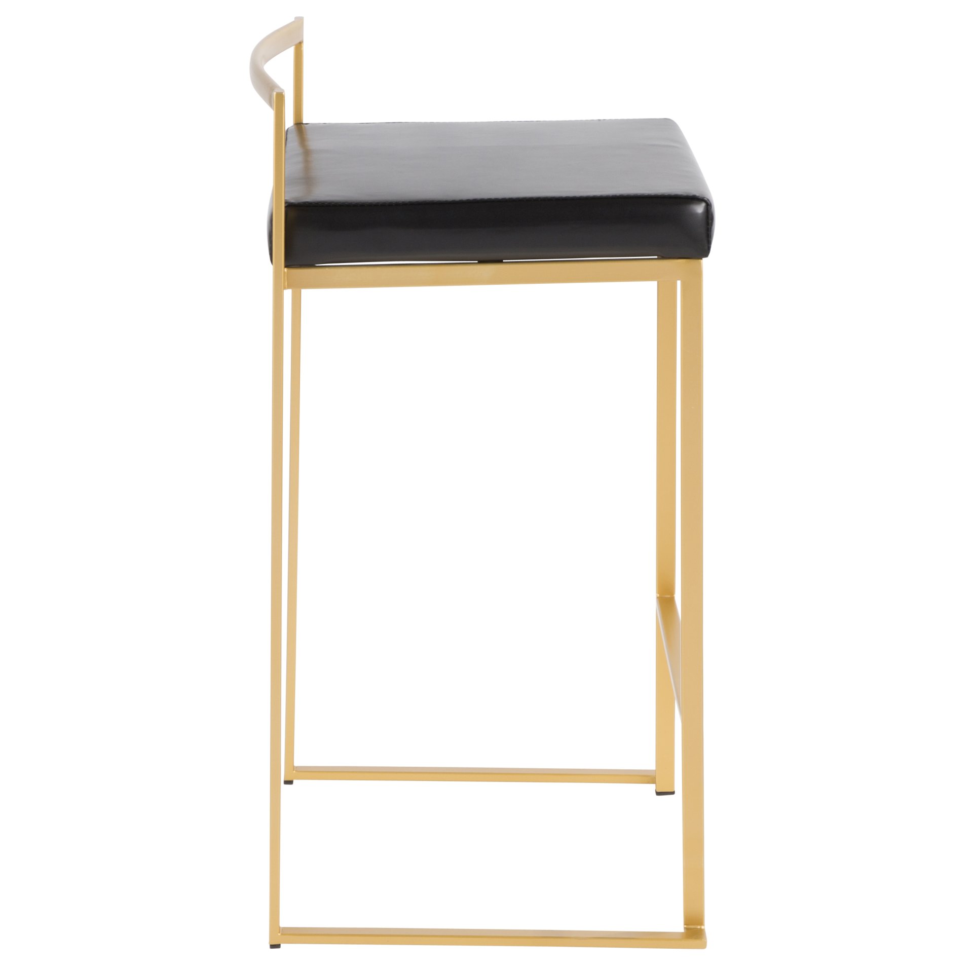 Fuji - Contemporary Counter Stool (Set of 3) - Black / Gold - Image 3