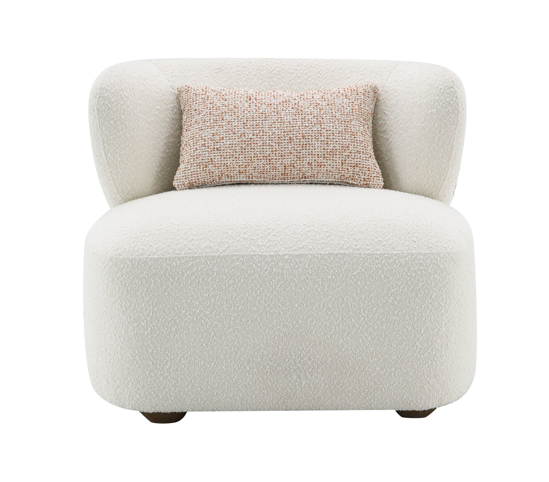 Darius - Boucle Accent Chair With Toss Pillow - Beige - Image 7