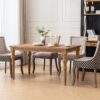 Ultra Side Dining Chair, Thickened Fabric Chairs With Neutrally Toned Solid Wood Legs, Bronze Nail Head, (Set of 2) - Beige / Patterned - Image 20