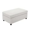 Wide Modern Oversized Armchair With Ottoman Stool, Single Sofa With Lumbar Support, Accent Chair, Reading Chair For Bedroom, Living Room - Cream - Image 15
