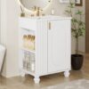 Classic Retro 24" Bathroom Vanity With Sink, Door Shelf, Side Open Storage Frame, Soft Closing Door - White - Image 4