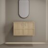 Modern 30" Wall Mounted Bathroom Vanity With Soft Closing Doors, Excluding Sink - Oak - Image 2