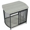Furniture Style Dog Crate For Small And Medium Dogs, Wooden Cage Indoor Kennel Furniture, Modern Dog Crate End Table With Double Doors - Gray - Image 10
