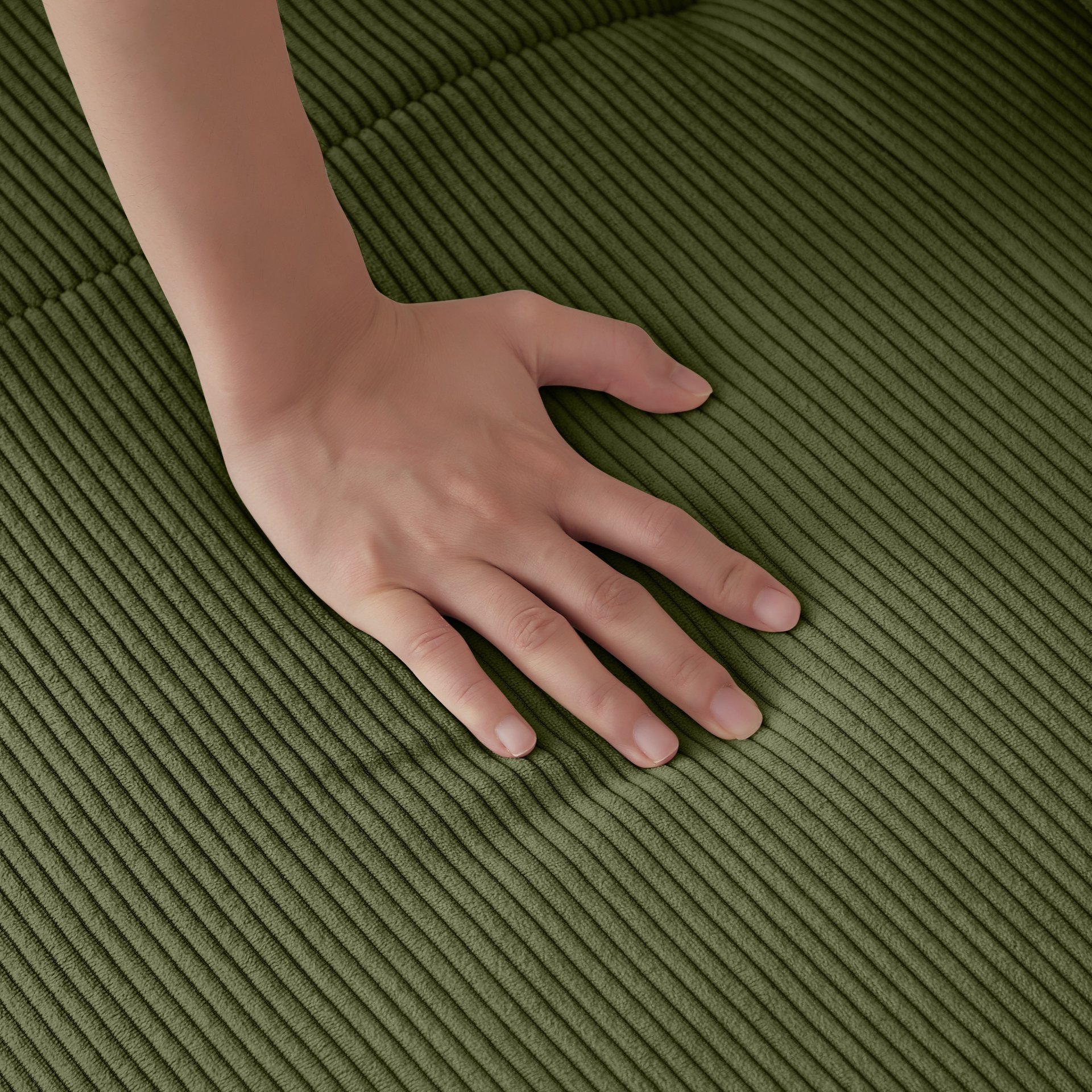 L Shaped Modular Sectional Sofa, Oversized 3 Seater With Deep Seat And Movable Ottoman - Green - Image 9