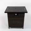 28" Wicker Square Fire Pit Table - Black Brown - Image 5
