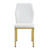 Luxury Simple Chair (Set of 4) Material High Resilience Dining Chair - White / Gold - Image 8