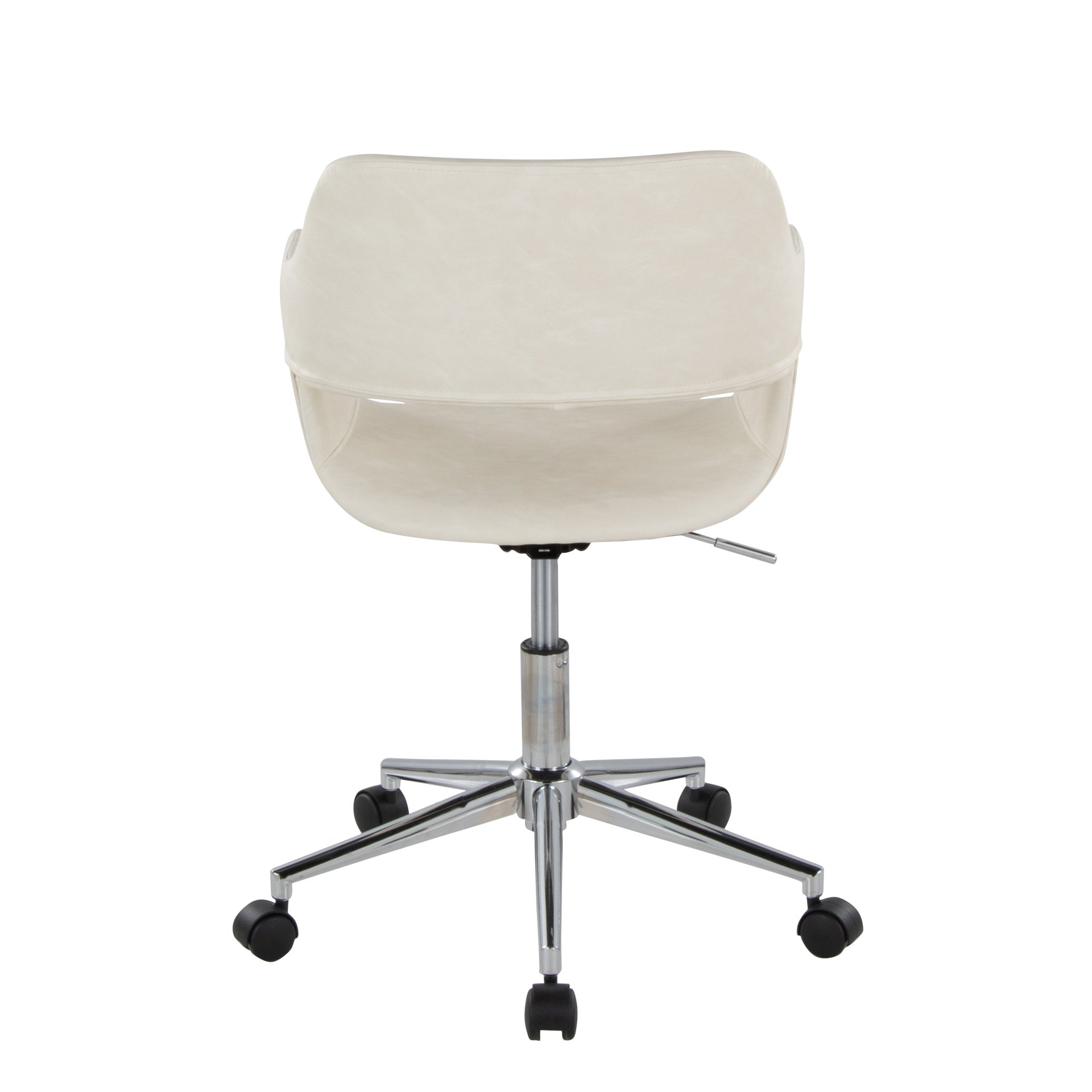 Margarite - Contemporary Task Chair - Chrome / Cream - Image 4