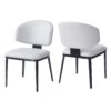 Modern Leather Upholstered Dining Chairs (Set of 2) - White - Image 6