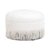 Yolanda - Round Upholstered Accent Ottoman - Almond White - Image 10