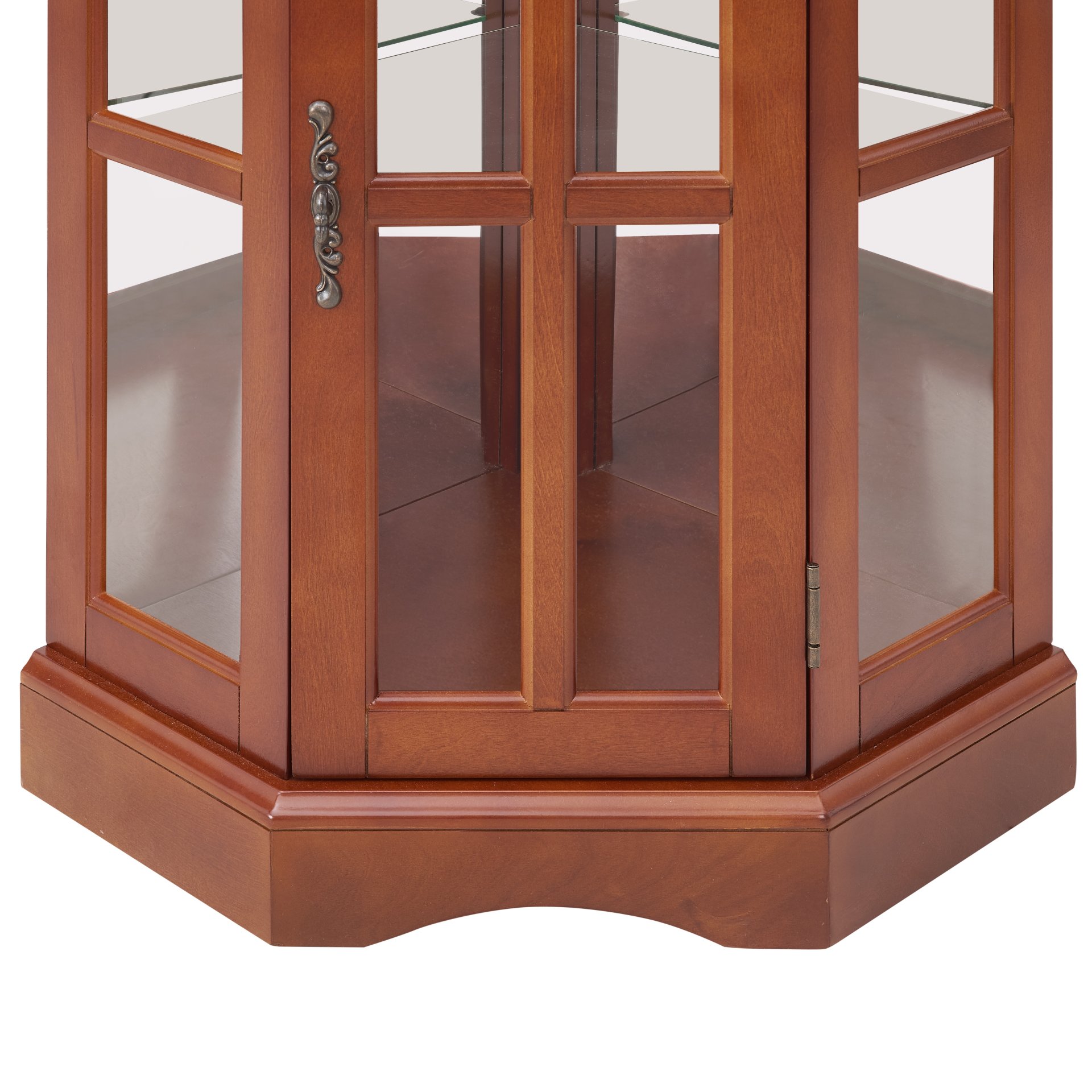 Corner Curio Cabinet With 5 Shelves And Lighting System (E26 Light Bulb Not Included) - Walnut - Image 18
