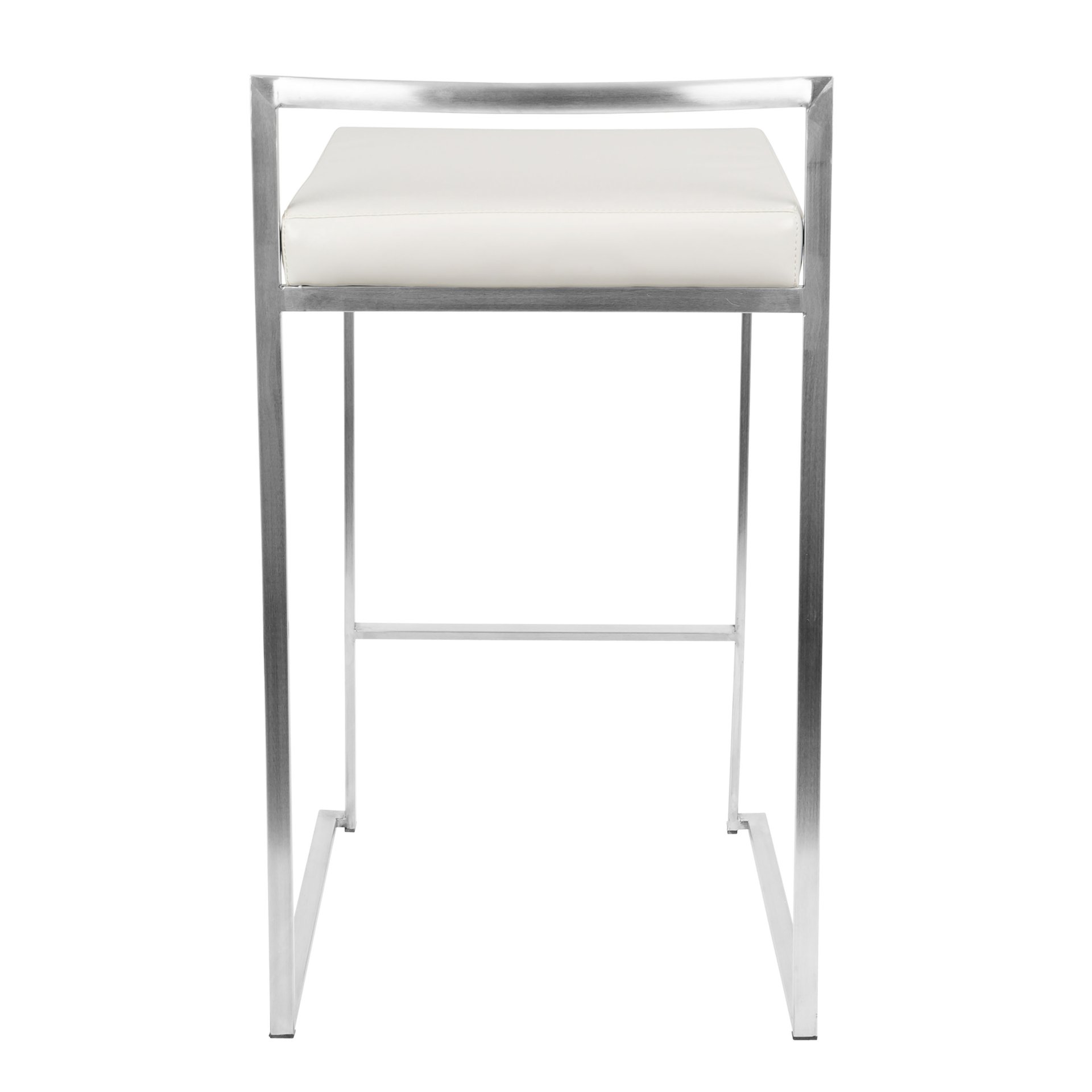 Fuji - Contemporary, Stackable Counter Stool (Set of 3) - White - Image 5