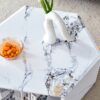Hexagonal Coffee Table With Pattern Stickers And Multi Hole Design For Extra Storage - White - Image 6