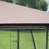 Patio Double Roof Gazebo Replacement Canopy Top Fabric - Brown - Image 6