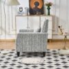 Accent Chair With Arms, Comfy Armchair For Living Room - Gray - Image 7