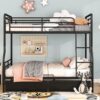 Full Long Over Queen Bunk Bed With 2 Drawers - Black - Image 14
