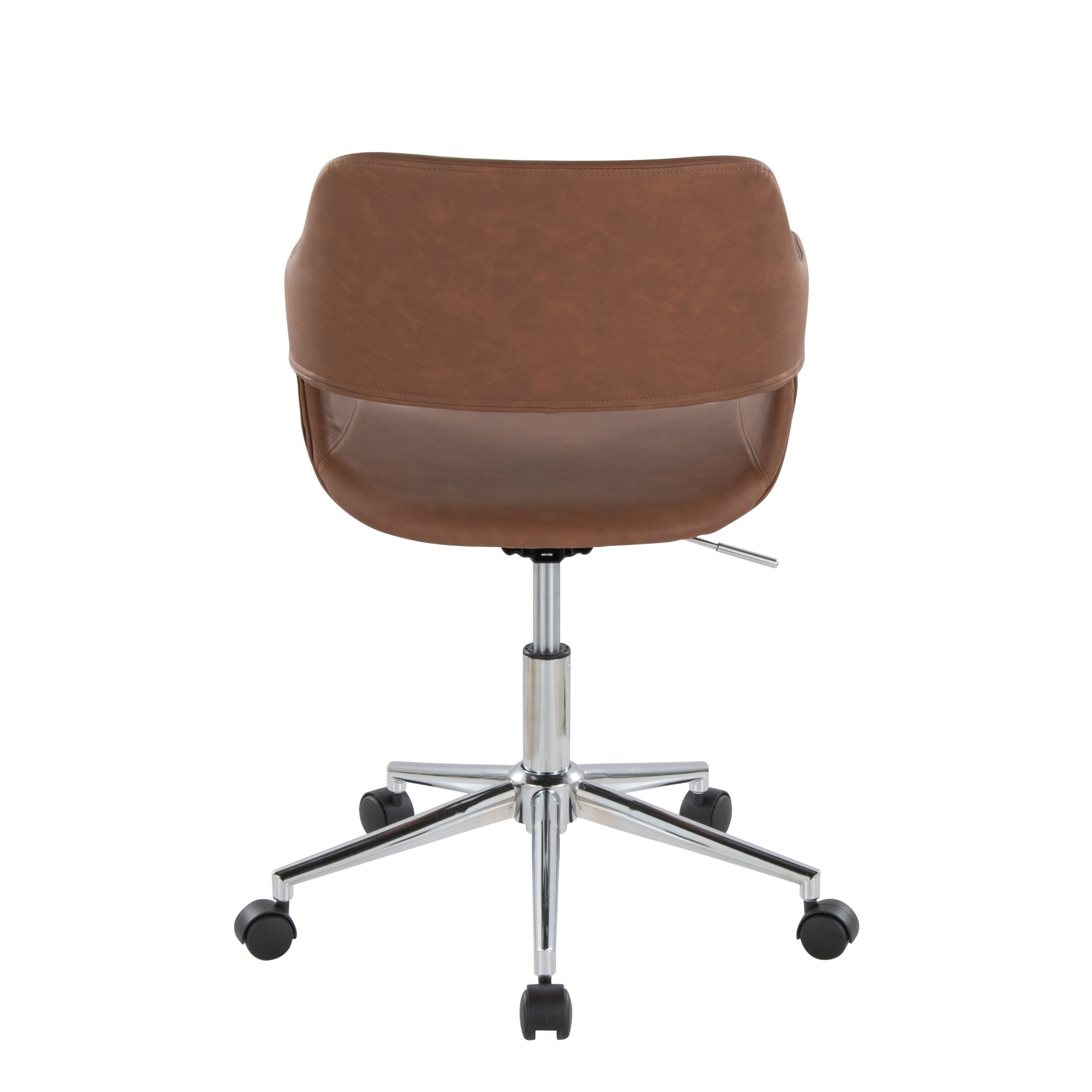 Margarite - Contemporary Task Chair - Chrome / Brown - Image 4