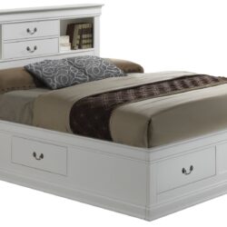 Louis Phillipe - Full Storage Bed - White