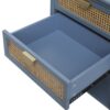 2 Drawer Side Table, Natural Rattan, American Furniture, End Table Suitable For Bedroom, Living Room, Or Study - Blue - Image 11