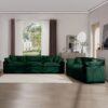Modern Fabric Living Room Sofa Set, (Set of 2) Sofas With Cushions Corduroy - Green - Image 19