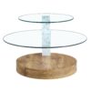 Contemporary Artistic Double Layer Coffee Table Marble And Wood Grain Collision - Transparent / White - Image 21