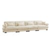 Super Comfort Oversized Modular Velvet Sectional Sofa With Ottoman - Cream - Image 6