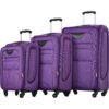 Softside Luggage Expandable 3 Piece Set Suitcase Upright Spinner Softshell Lightweight Luggage Travel Set - Purple - Image 17