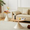 Round Coffee Table - Brown / White - Image 11