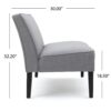 Contemporary Loveseat & Upholstered Fabric And Birch Wood Legs - Gray - Image 7