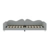 Twin Size Upholstered Daybed, Sherpa Fabric Sofabed With Cloud-Shaped Backrest, No Box - Spring Needed - Gray - Image 11