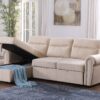 Ashton - Reversible Sleeper Sectional Sofa Chaise - Beige - Image 11
