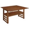 5 Piece Extendable Wood Square Dining Table Set With 2 Drop Leaves, Compact Storage Shelf Kitchen Table Set With Upholstered Chairs For 4 - Brown - Image 11