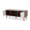 TV Stand With Shelves And Splayed Legs - White / Walnut - Image 10