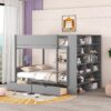 Full Over Full Bunk Bed With 2 Drawers And Multi-Layer Cabinet - Gray - Image 18