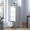 Steelcraft Pro 4 Drawer Vertical File Cabinet With Lock For A4 Legal / Letter Size, Metal - Brushed Nickel - Image 2