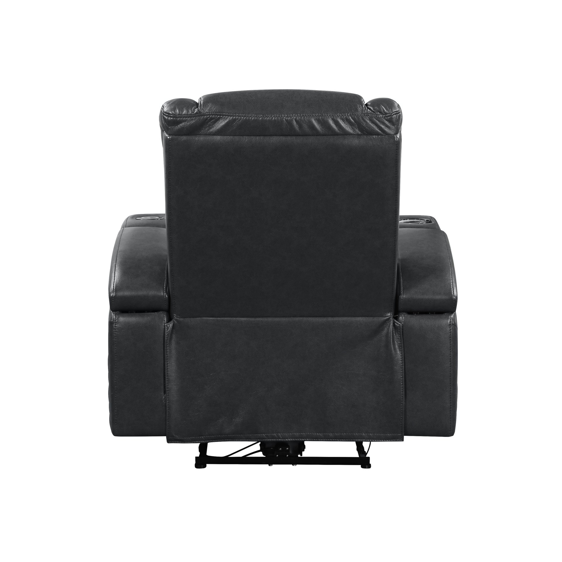 Alair - Leather Aire Power Motion Recliner With Bluetooth, Wireless Charger Cupholder - Dark Gray - Image 8