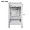 18" Bathroom Vanity With Sink, Soft Close Drawers, Door Organizer, Divider Drawer, Adjustable Foot Pads - White - Image 12
