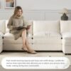 Modular Sectional With Deep And Wide Seat, U Shaped Cloud Couch Set With Double Cushions 6 Seat Sofa With Movable Ottomans Oversized - Cream - Image 9
