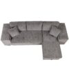 Modern L-Shape 3 Seat Reversible Sectional Couch, Pull Out Sleeper Sofa With Storage Chaise And 2 Stools For Living Room Furniture Set - Knox Charcoal - Image 8