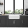 Sink 30" Apron Front Reversible Single Bowl Kitchen Sink With Grid, Strainer - White - Image 5