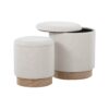 Marla - Contemporary Nesting Ottoman Set - Natural / Cream - Image 3