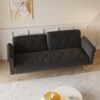 Elegant Sofa Bed With Nail Head Trim And Matching Pillow - Black - Image 7