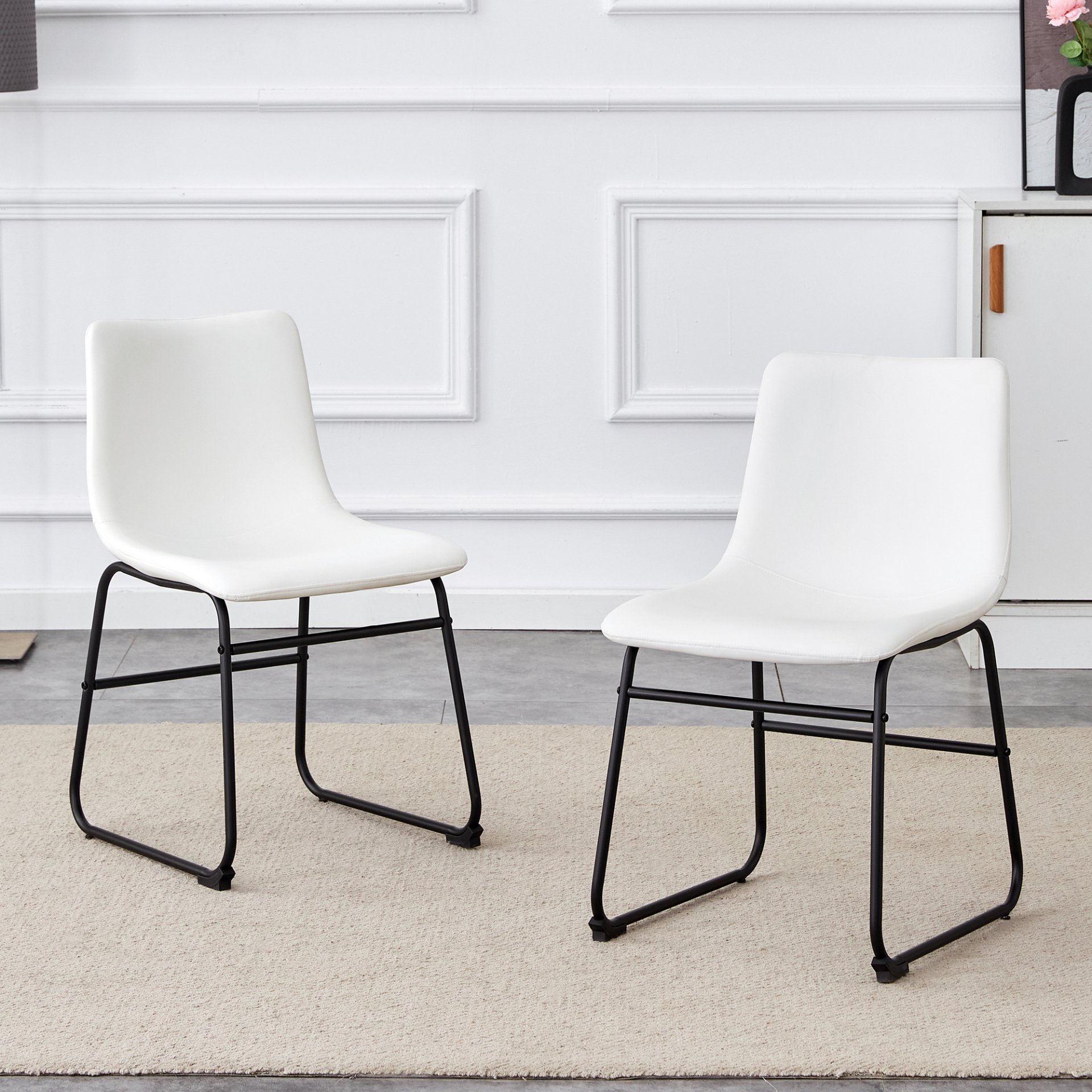 (Set of 4) Classic Chairs, A Stylish Seat Perfect For Modern Minimalist And Industrial Style Environments - White - Image 7