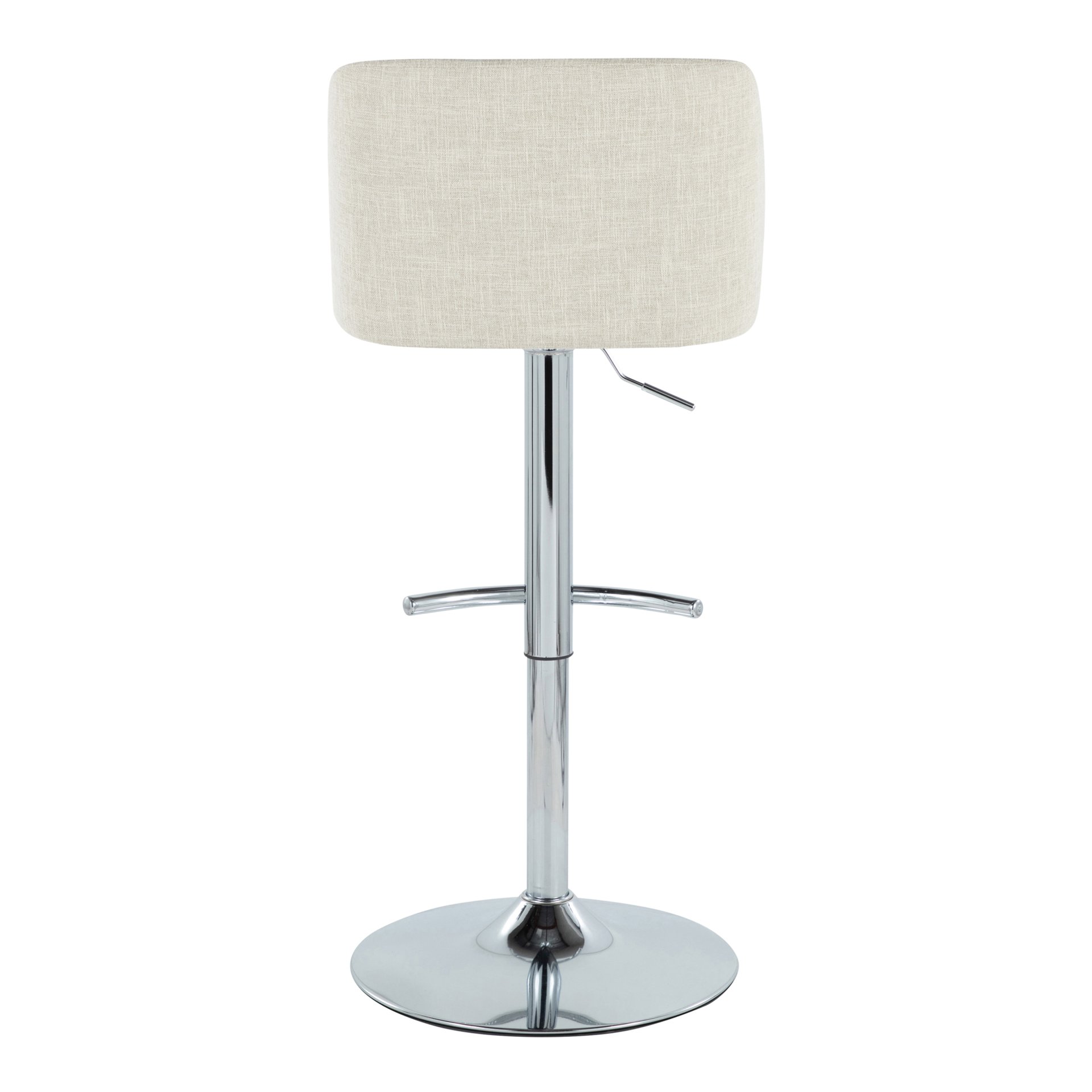 Toriano - Contemporary Adjustable Barstool With Swivel With Rounded T Footrest (Set of 2) - Cream - Image 5